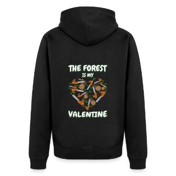 La forêt est ma Saint-Valentin hommes bûcherons - Veste à capuche bio Premium Unisexe - noir - Dos - Nico (187cm)