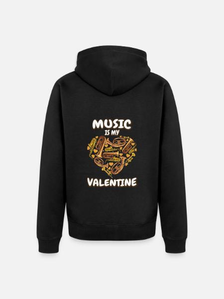 Music on Valentine's Day - Unisex Premium Organic Zip Hoodie - black