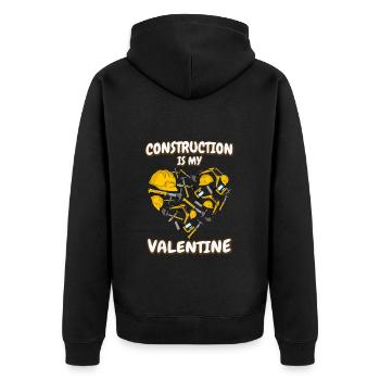 Le chantier de construction, c’est ma Saint-Valentin - Veste à capuche bio Premium Unisexe - noir - Dos - Nico (187cm)