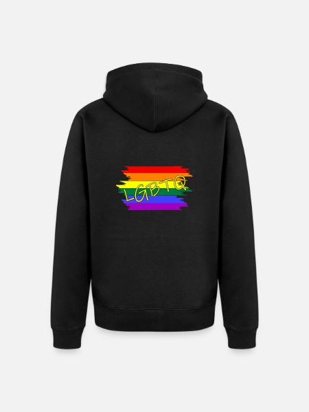 LGBTQ LGBT - Unisex Premium Bio Zip Hoodie - Schwarz