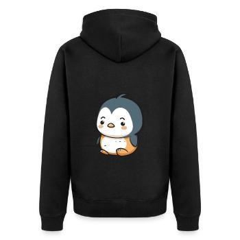 Penguin Baby - Unisex Premium Organic Zip Hoodie - black - Back - Nico (187cm)