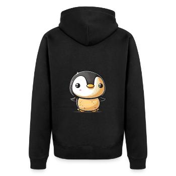 Penguin Baby - Unisex Premium Organic Zip Hoodie - black - Back - Nico (187cm)