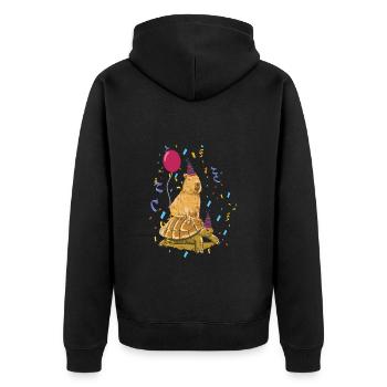 Anniversaire de Capybara - Veste à capuche bio Premium Unisexe - noir - Dos - Nico (187cm)