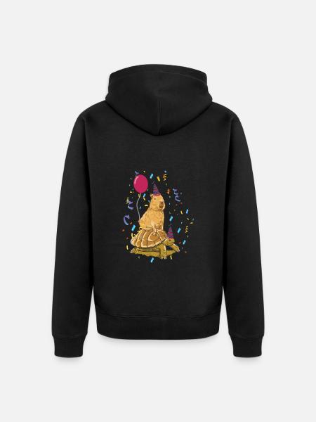Capybara Birthday - Unisex Premium Organic Zip Hoodie - black