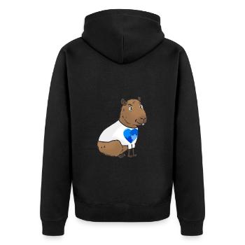 Signes d’autisme Capybara - Veste à capuche bio Premium Unisexe - noir - Dos - Nico (187cm)