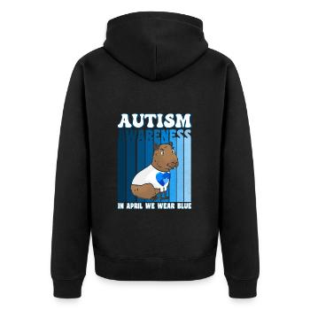 Capybara Sensibilisation à l’autisme - Veste à capuche bio Premium Unisexe - noir - Dos - Nico (187cm)