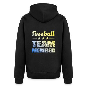 Équipe de football - Veste à capuche bio Premium Unisexe - noir - Dos - Nico (187cm)