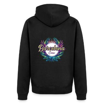 Barcelona Crew Holidays - Unisex Premium Organic Zip Hoodie - black - Back - Nico (187cm)