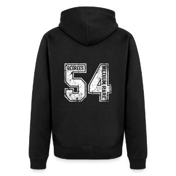 54 Grad Medium Rare Grillspektakel Fleischgericht - Unisex Premium Bio Zip Hoodie - Schwarz - Hinten - Nico (187cm)