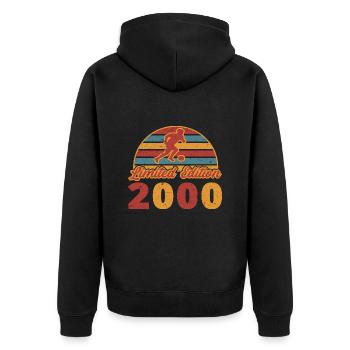 Football Footballer Football Player Birthday 2000 - Unisex Premium Organic Zip Hoodie - black - Back - Nico (187cm)