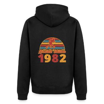 Footballeur Footballeur anniversaire footballeur 1982 - Veste à capuche bio Premium Unisexe - noir - Dos - Nico (187cm)