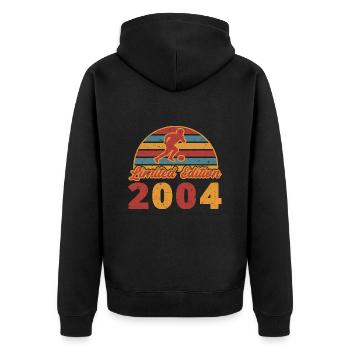Football footballer birthday year of construction 2004 - Unisex Premium Organic Zip Hoodie - black - Back - Nico (187cm)