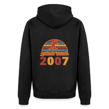 Footballer Football Player Football Birthday 2007 - Unisex Premium Organic Zip Hoodie - black - Back - Nico (187cm)