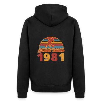 Footballer Football player Football birthday 1981 - Unisex Premium Organic Zip Hoodie - black - Back - Nico (187cm)