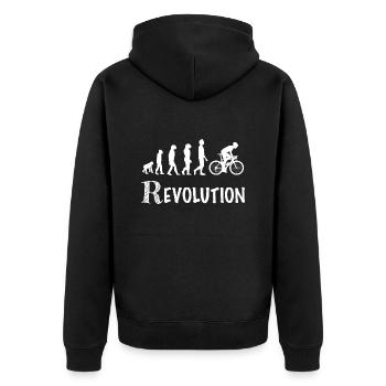 revolution cycle race bicycle - Unisex Premium Organic Zip Hoodie - black - Back - Nico (187cm)