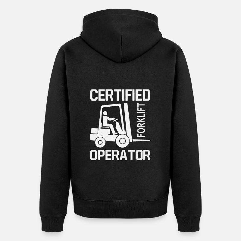 Gabelstaplerfahrer Gabelstaplerfahrer - Unisex Premium Bio Zip Hoodie - Schwarz