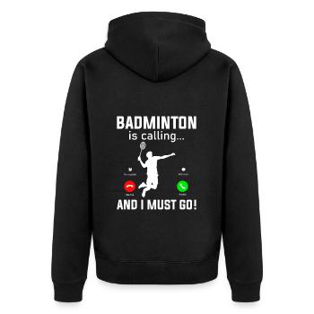 Volant de badminton - Veste à capuche bio Premium Unisexe - noir - Dos - Nico (187cm)