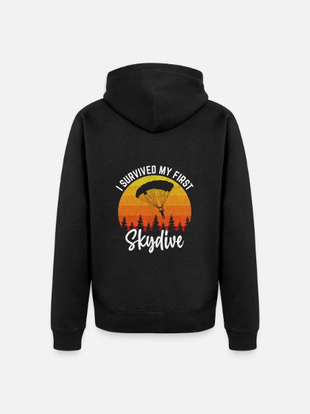 Skydiving Skydive Skydiver - Unisex Premium Organic Zip Hoodie - black