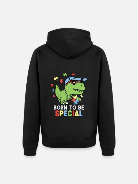 Autism Autistic - Unisex Premium Organic Zip Hoodie - black