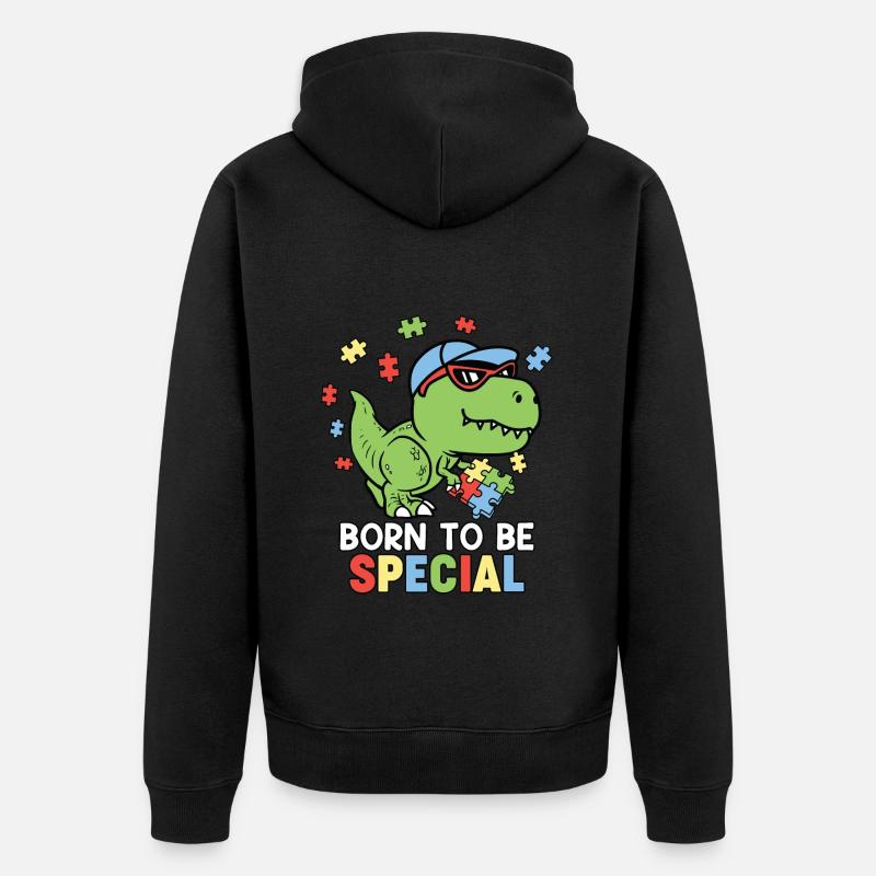 Autismus Autistisch - Unisex Premium Bio Zip Hoodie - Schwarz