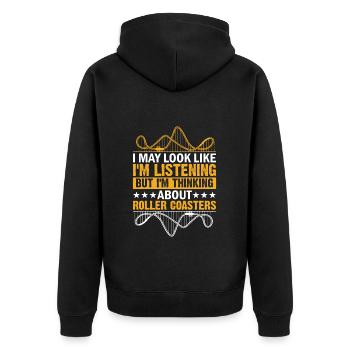 Parc à thème de montagnes russes - Veste à capuche bio Premium Unisexe - noir - Dos - Nico (187cm)