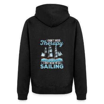Sailing Boat Sailor - Unisex Premium Organic Zip Hoodie - black - Back - Nico (187cm)