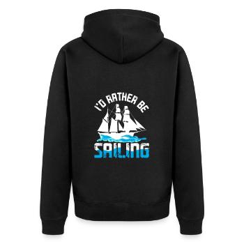 Sailing Boat Sailor - Unisex Premium Organic Zip Hoodie - black - Back - Nico (187cm)