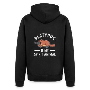 Ornithorynque - Veste à capuche bio Premium Unisexe - noir - Dos - Nico (187cm)