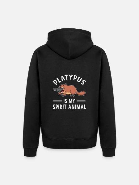 Platypus - Unisex Premium Organic Zip Hoodie - black