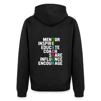 Enseignant - Veste à capuche bio Premium Unisexe - noir - Dos - Nico (187cm)
