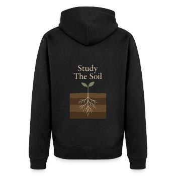 Kräuterheilende Wurzeln Natürliche Weisheit - Unisex Premium Bio Zip Hoodie - Schwarz - Hinten - Nico (187cm)