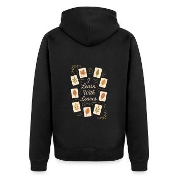 Herbal Healing Roots Natural Wisdom - Unisex Premium Organic Zip Hoodie - black - Back - Nico (187cm)