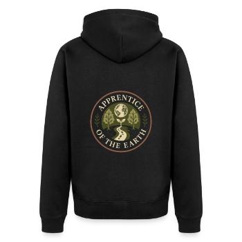 Kräuterheilende Wurzeln Natürliche Weisheit - Unisex Premium Bio Zip Hoodie - Schwarz - Hinten - Nico (187cm)