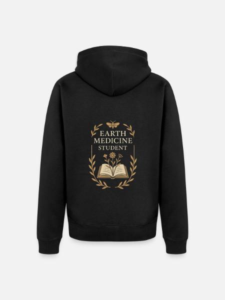 Herbal Healing Roots Natural Wisdom - Unisex Premium Organic Zip Hoodie - black