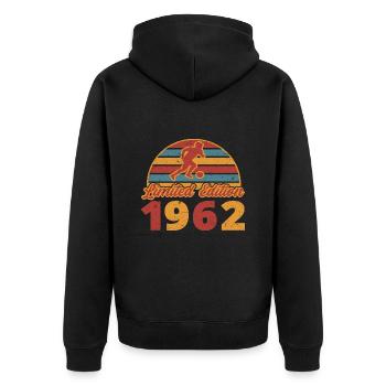 Football Football Player Sports Birthday 1962 - Unisex Premium Organic Zip Hoodie - black - Back - Nico (187cm)