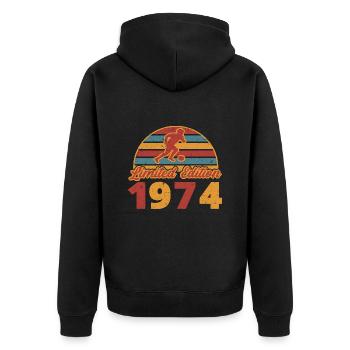 Fußball Fußballspieler Sport Geburtstag 1974 - Unisex Premium Bio Zip Hoodie - Schwarz - Hinten - Nico (187cm)