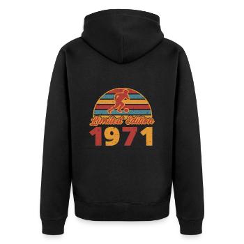 Footballer Football player Football birthday 1971 - Unisex Premium Organic Zip Hoodie - black - Back - Nico (187cm)