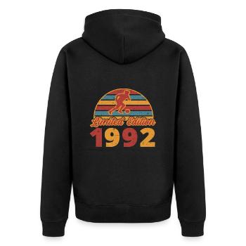 Fußball Fußballer Fußballspieler Geburtstag 1992 - Unisex Premium Bio Zip Hoodie - Schwarz - Hinten - Nico (187cm)