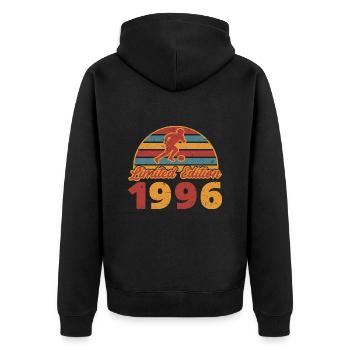 Soccer footballer football match birthday 1996 - Unisex Premium Organic Zip Hoodie - black - Back - Nico (187cm)