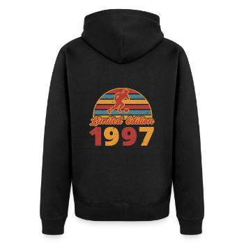 Anniversaire de footballeur footballeur 1997 - Veste à capuche bio Premium Unisexe - noir - Dos - Nico (187cm)
