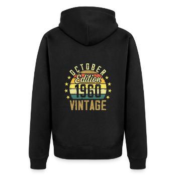 Les légendes sont nées en Octobre 1960 - 1960 - Veste à capuche bio Premium Unisexe - noir - Dos - Nico (187cm)