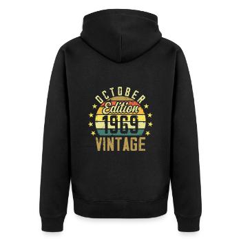 Les légendes sont nées en Octobre 1969 - 1969 - Veste à capuche bio Premium Unisexe - noir - Dos - Nico (187cm)