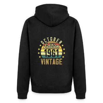 Les légendes sont nées en Octobre 1961 - 1961 - Veste à capuche bio Premium Unisexe - noir - Dos - Nico (187cm)