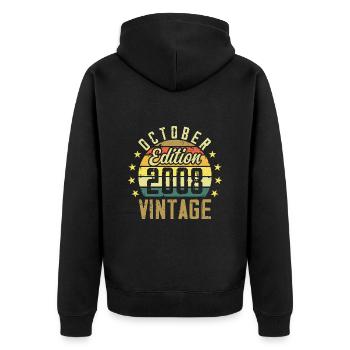 Die Legenden wurden im Oktober 2008 - 2008 geboren - Unisex Premium Bio Zip Hoodie - Schwarz - Hinten - Nico (187cm)