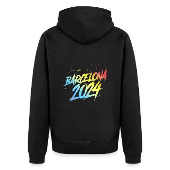 Barcelona 2024 Colorful Holiday Team - Unisex Premium Organic Zip Hoodie - black - Back - Nico (187cm)