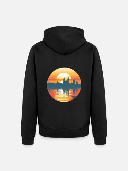 Heidelberg Skyline - Unisex Premium Organic Zip Hoodie - black