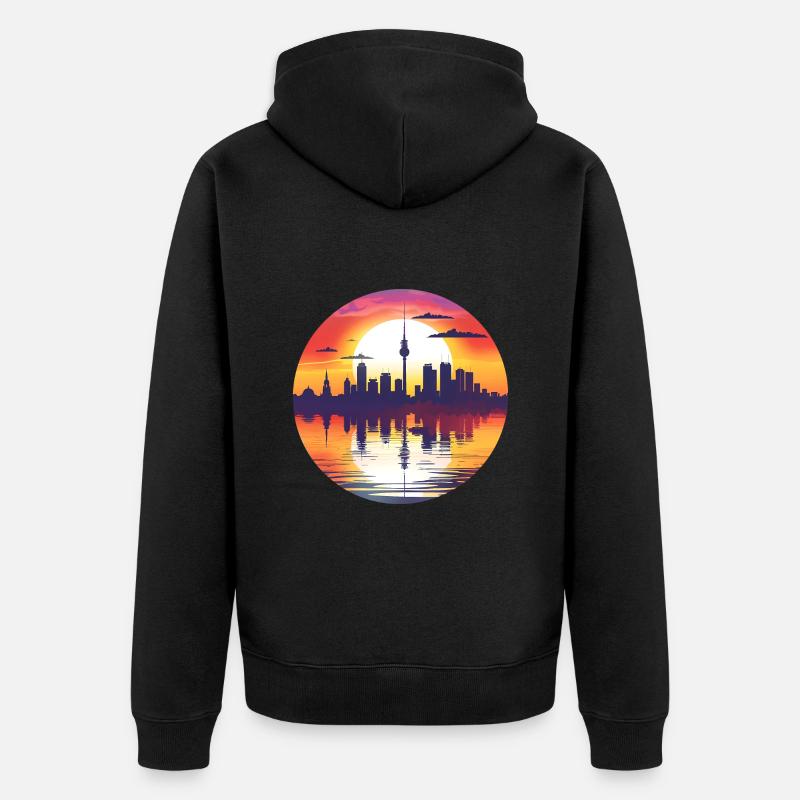 Iserlohn Skyline - Unisex Premium Bio Zip Hoodie - Schwarz