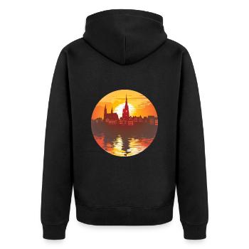 Ligne d’horizon de Kaiserslautern - Veste à capuche bio Premium Unisexe - noir - Dos - Nico (187cm)