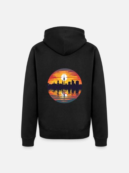 Karlsruhe Skyline - Unisex Premium Organic Zip Hoodie - black