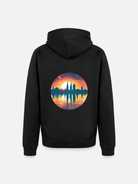 Mannheim Skyline - Unisex Premium Organic Zip Hoodie - black